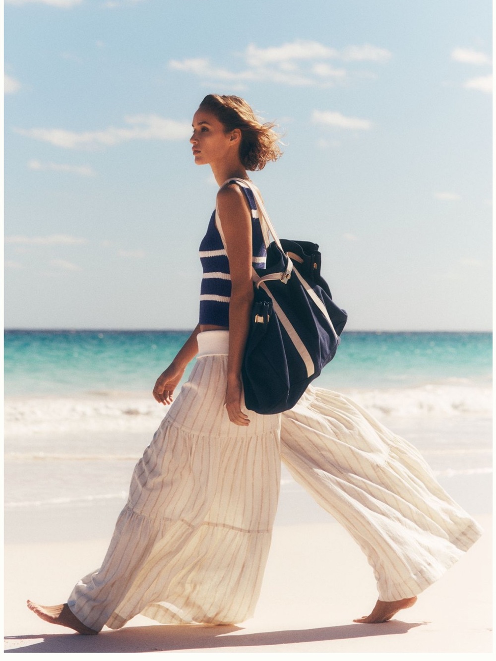 Anthropologie Pilcro Tiered Palazzo Pants